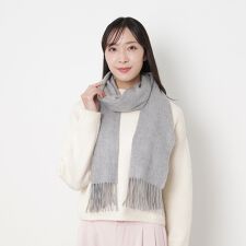 フルラ(FURLA)の【洗える】カシミヤ100％紡毛厚手ストール 50×190cm ロゴ 無地