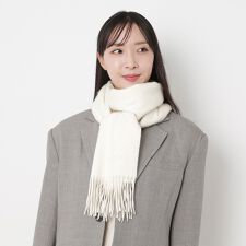 フルラ(FURLA)の【洗える】カシミヤ100％紡毛厚手ストール 50×190cm ロゴ 無地