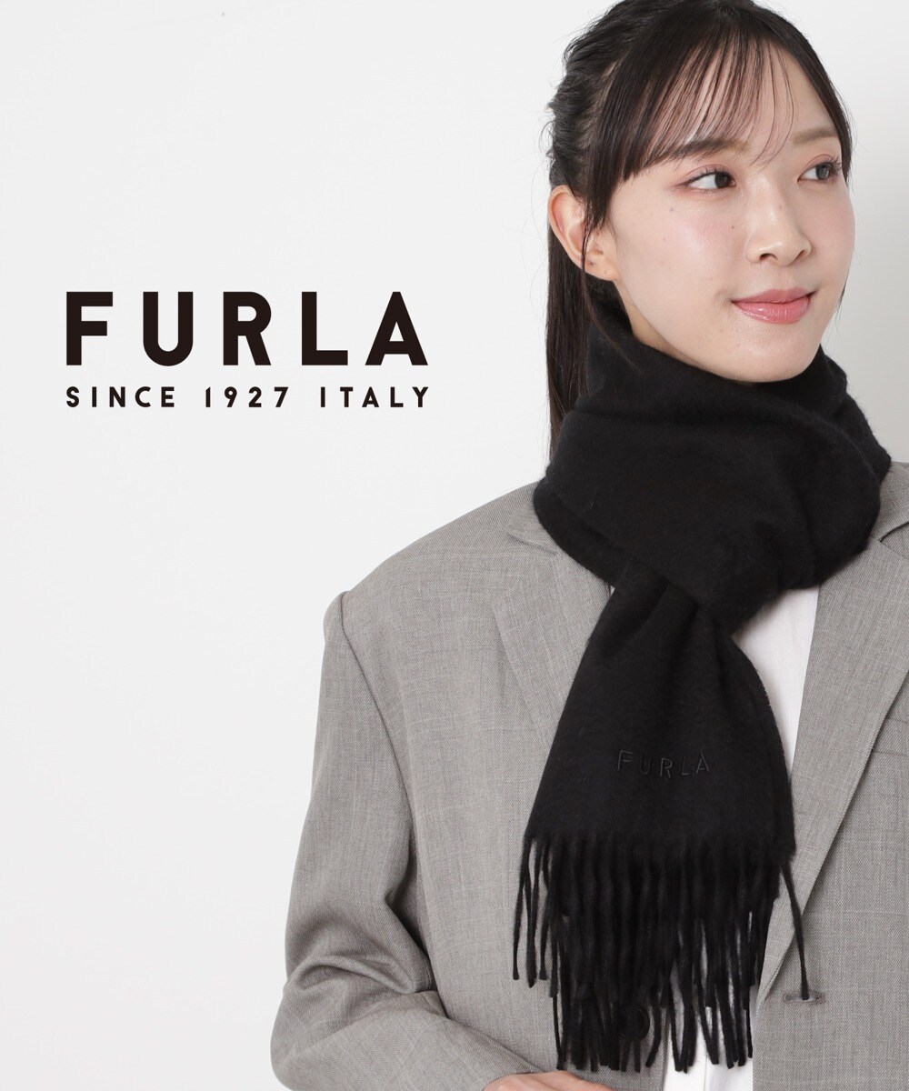 日本製】アルパカ混ボリュームマフラー 40×204cm 無地