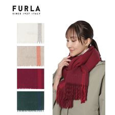 フルラ(FURLA)の【洗える】ウール100％紡毛厚手ストール 70×200cm オンブレー カラーブロック