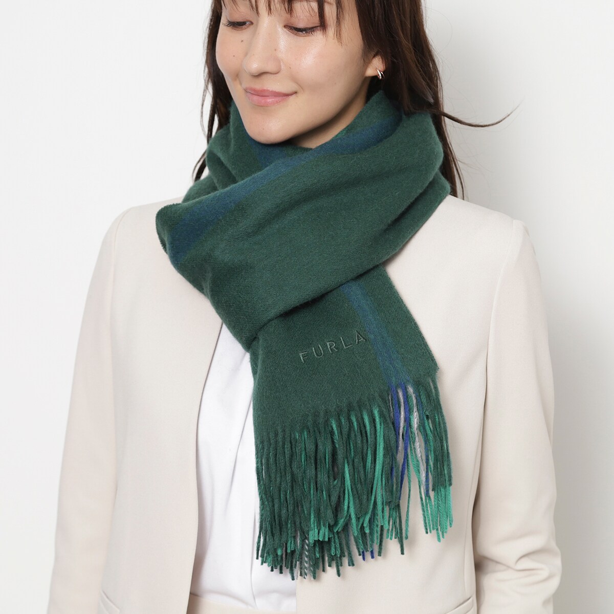 ロゴ入りウール混紡ストール 60*200cm ロゴ入りウール混紡ストール 60*200cm