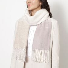 フルラ(FURLA)の【洗える】ウール100％紡毛厚手ストール 50×190cm オンブレー カラーブロック