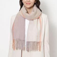 フルラ(FURLA)の【洗える】ウール100％紡毛厚手ストール 50×190cm オンブレー カラーブロック