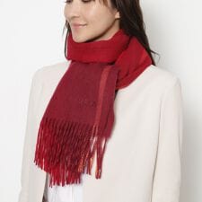 フルラ(FURLA)の【洗える】ウール100％紡毛厚手ストール 50×190cm オンブレー カラーブロック