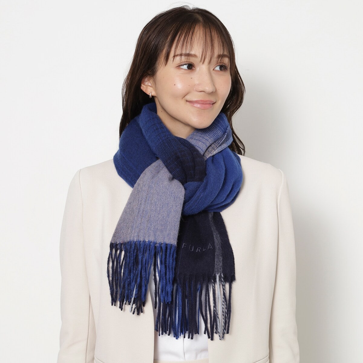 ロゴ入りウール混紡ストール 60*200cm ロゴ入りウール混紡ストール 60*200cm