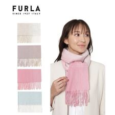 フルラ(FURLA)の【洗える】ウール100％紡毛厚手マフラー 30×180cm オンブレー カラーブロック