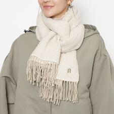 【日本製】アルパカ混ストール 55×185cm ループヤーンラメ入り アーチロゴチャーム付き