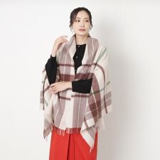 マッキントッシュ フィロソフィー(MACKINTOSH PHILOSOPHY)の【洗える】ウール100％紡毛厚手ストール ポンチョ 羽織り 70×190cm チェック ユニセックス