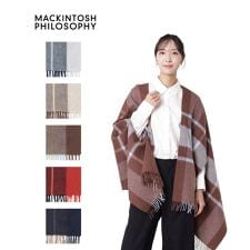 マッキントッシュ フィロソフィー(MACKINTOSH PHILOSOPHY)の【洗える】ウール100％紡毛厚手ストール ポンチョ 羽織り 70×190cm チェック ユニセックス