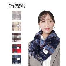 マッキントッシュ フィロソフィー(MACKINTOSH PHILOSOPHY)の【洗える】カシミヤ100％紡毛厚手マフラー 35×170cm チェック 格子 ユニセックス