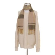 フルラ(FURLA)の【洗える】カシミヤ100％紡毛厚手マフラー 20×150cm ブロックチェック ロゴ