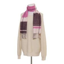 フルラ(FURLA)の【洗える】カシミヤ100％紡毛厚手マフラー 20×150cm ブロックチェック ロゴ