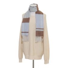 フルラ(FURLA)の【洗える】カシミヤ100％紡毛厚手マフラー 20×150cm ブロックチェック ロゴ