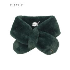 フルラ(FURLA)の【洗える】リボン風フェイクファーマフラー 8×76cm アーチロゴチャーム付き