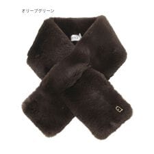 フルラ(FURLA)の【洗える】ボリュームフェイクファーマフラー 15×105cm アーチロゴチャーム付き