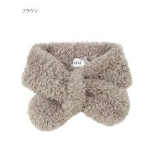 フルラ(FURLA)の【洗える】リボン風フェイクファーマフラー 8×76cm アーチロゴチャーム付き