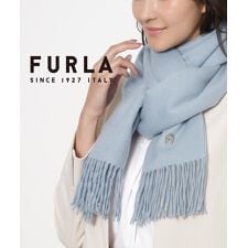 フルラ(FURLA)の【WEB限定】ウール100％紡毛厚手ストール 60×190cm 無地 アーチロゴチャーム付き