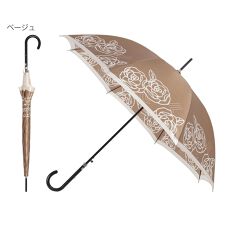 【耐風傘】雨傘 長傘 花柄 バラ
