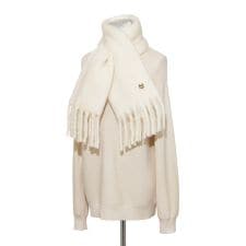 ポールアンドジョーアクセソワ(PAUL & JOE ACCESSOIRES)の【インド製】ウール混ボリュームマフラー 18×120cm  無地 ネコチャーム付き