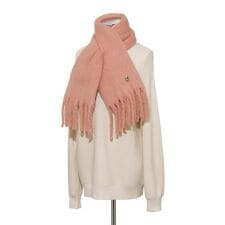 ポールアンドジョーアクセソワ(PAUL & JOE ACCESSOIRES)の【インド製】ウール混ボリュームマフラー 18×120cm  無地 ネコチャーム付き