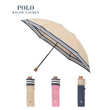 ポロ ラルフ ローレン(POLO RALPH LAUREN)の【日本製】折りたたみ雨傘 ポロポニー ボーダー
