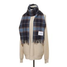 カシミヤ100％紡毛厚手マフラー 35×175cm チェック ユニセックス