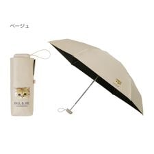 晴雨兼用折りたたみ日傘 楽折5段ミニ ヌネット ワンポイント 遮光率100％ 遮熱 UV