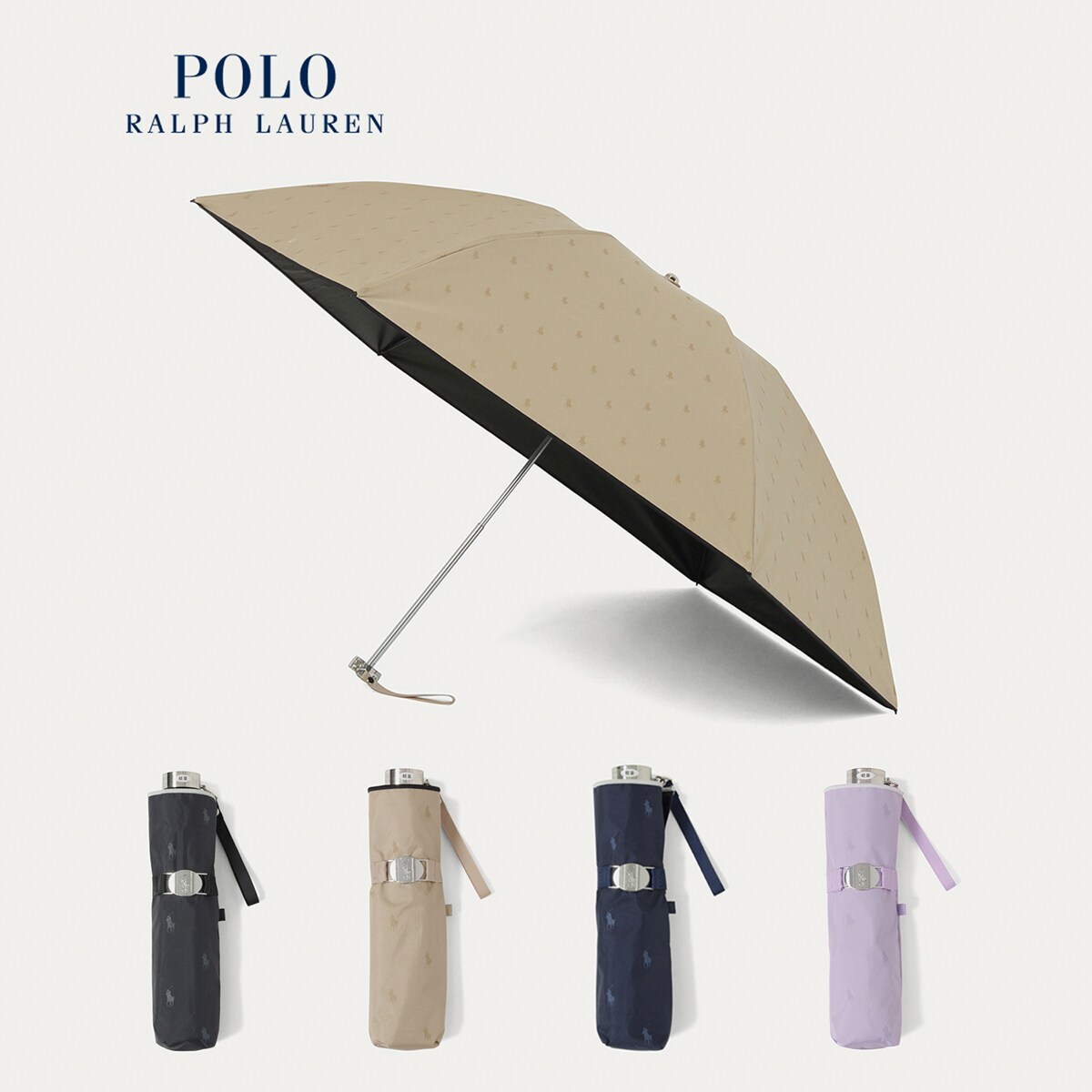 fuwafuway【新品】ポロラルフローレン　ポロベア 晴雨兼用傘 折畳傘 カーボン骨】晴雨兼用折りたたみ日傘 ポロポニー 遮光率100％ 遮熱 UV