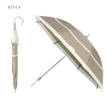 晴雨兼用日傘 ショート傘 シャンブレー 切り継ぎグログラン ロゴ 遮光率100％ 遮熱 UV
