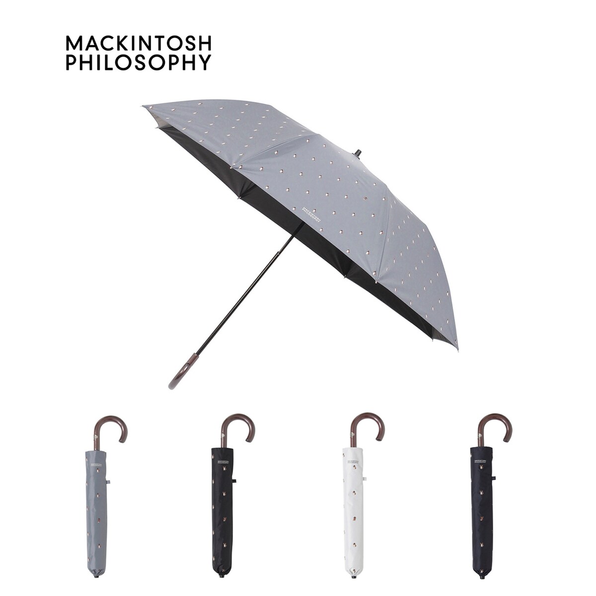 【新品】マッキントッシュ　晴雨兼用折りたたみ日傘 コーギー カーボン骨】晴雨兼用折りたたみ日傘 楽折 コーギー 遮光率100％ 遮熱