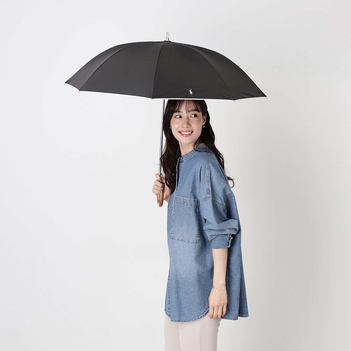 WEB限定】晴雨兼用日傘 ショート傘 ポロポニー ワンポイント 無地 遮光