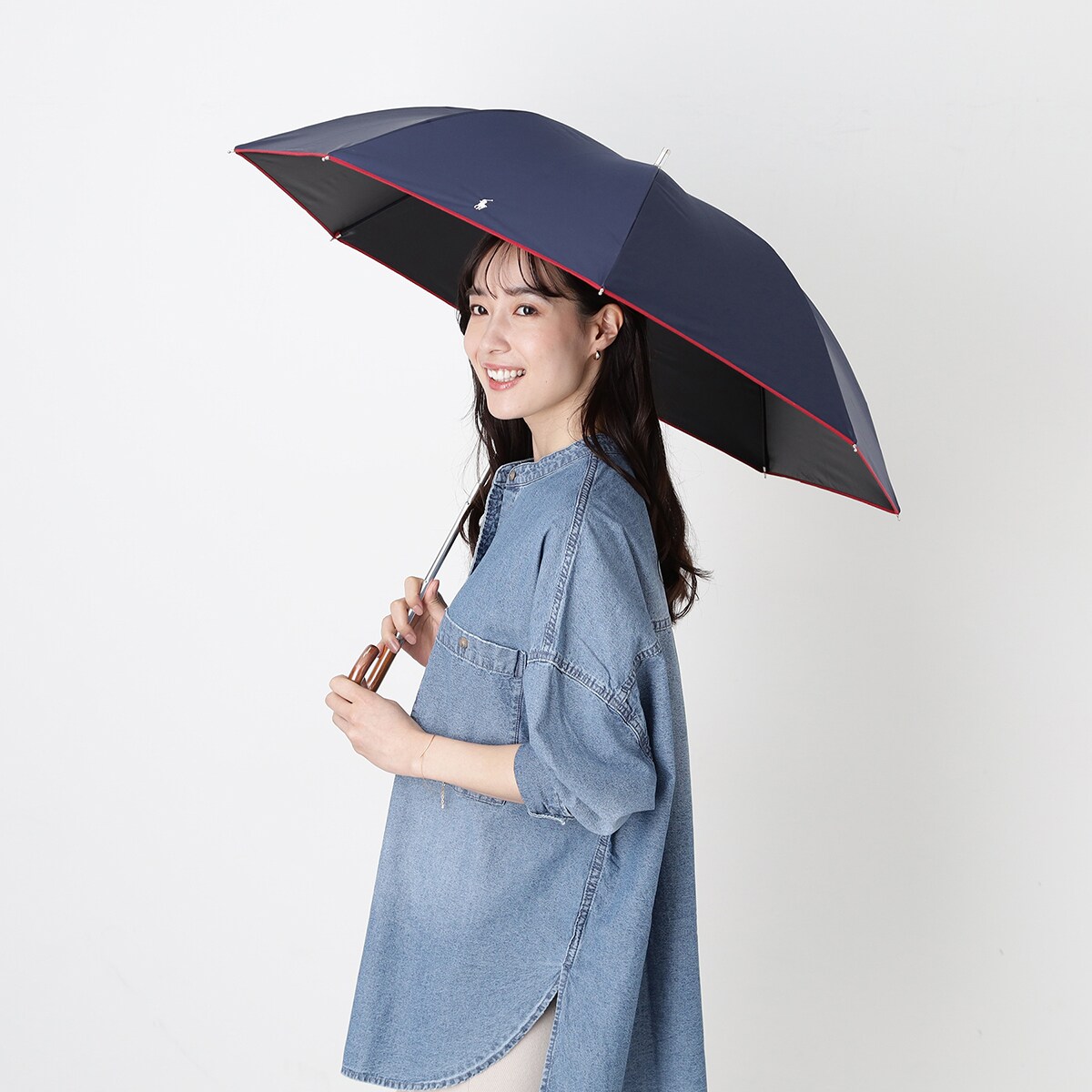 WEB限定】晴雨兼用日傘 ショート傘 ポロポニー ワンポイント 無地 遮光