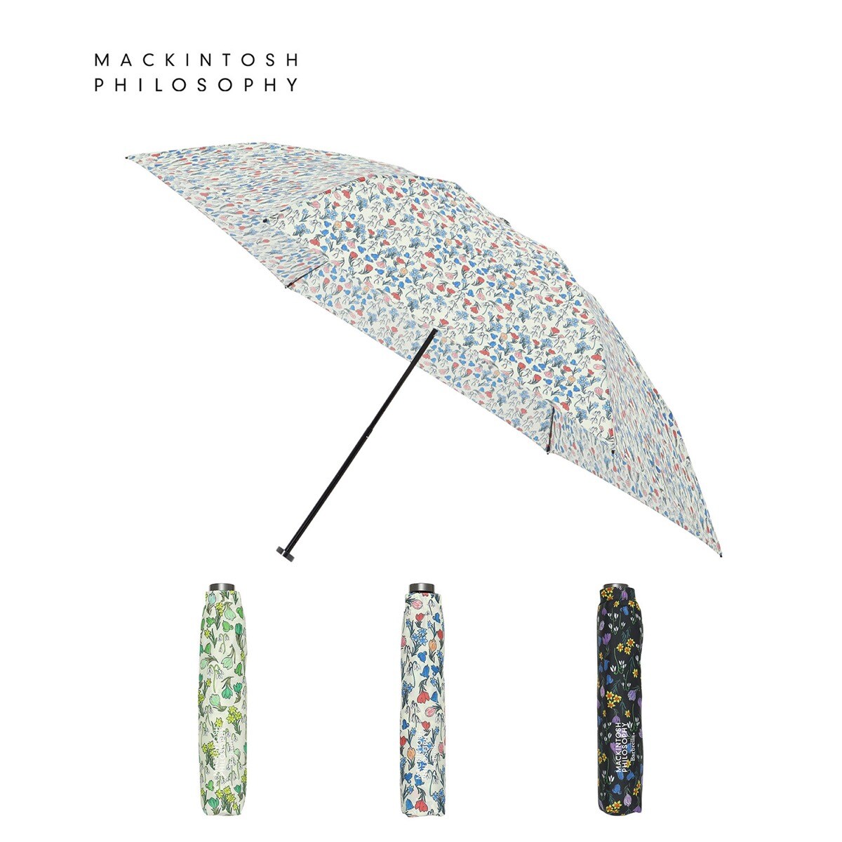 MACKINTOSH PHILOSOPHY 超軽量折り畳み傘　花柄③ 折りたたみ雨傘 花柄 -SnowblueGarden- | マッキントッシュ