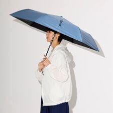 【自動開閉】晴雨兼用折りたたみ日傘 無地 ビッグロゴ ワンポイント ユニセックス