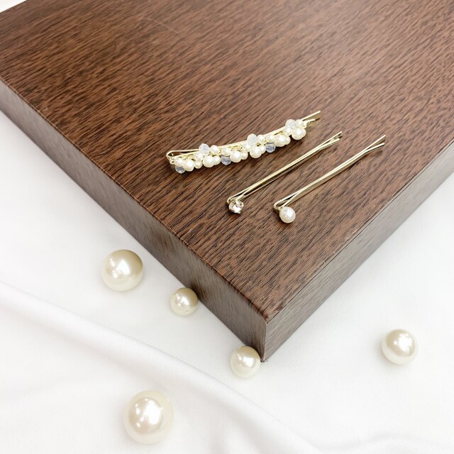 パール×ビーズヘアピン［3本セット］ | ピニーパール(Pinny Pearl