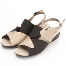 【日本製】【本革】【3E幅】異素材バイカラーサンダル