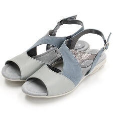 【日本製／本革／3E】異素材コンビサンダル