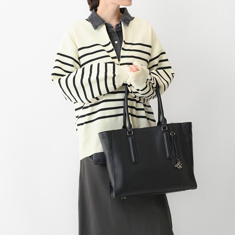 トフアンドロードストーン ビジネスバッグ 2way キーナイロン 黒 斜め