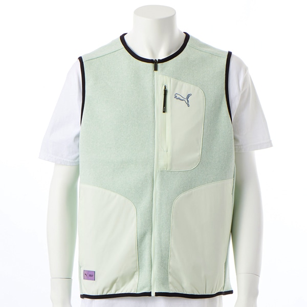 XL 新品 プーマ ゴルフ 定価1.4万 保温 防寒 フリース ジャケット 白 PUMA GOLF プーマゴルフ ダンボールニット ジップジャケット