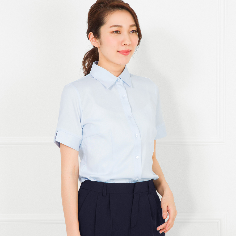 シャツ ブラウス レディース 半袖 インナー オフィス 事務服 制服