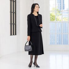 【洗える / 抗菌消臭】 喪服 ブラックフォーマル 礼服 着丈が選べる　 5号～23号  レディース