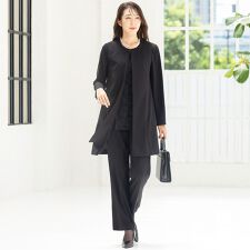 【洗える / 抗菌消臭】 喪服 ブラックフォーマル 礼服 パンツ　5号～23号  レディース