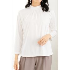 【洗える / シワになりにくい / ストレッチ】 ハイネック ブラウス　S～4L