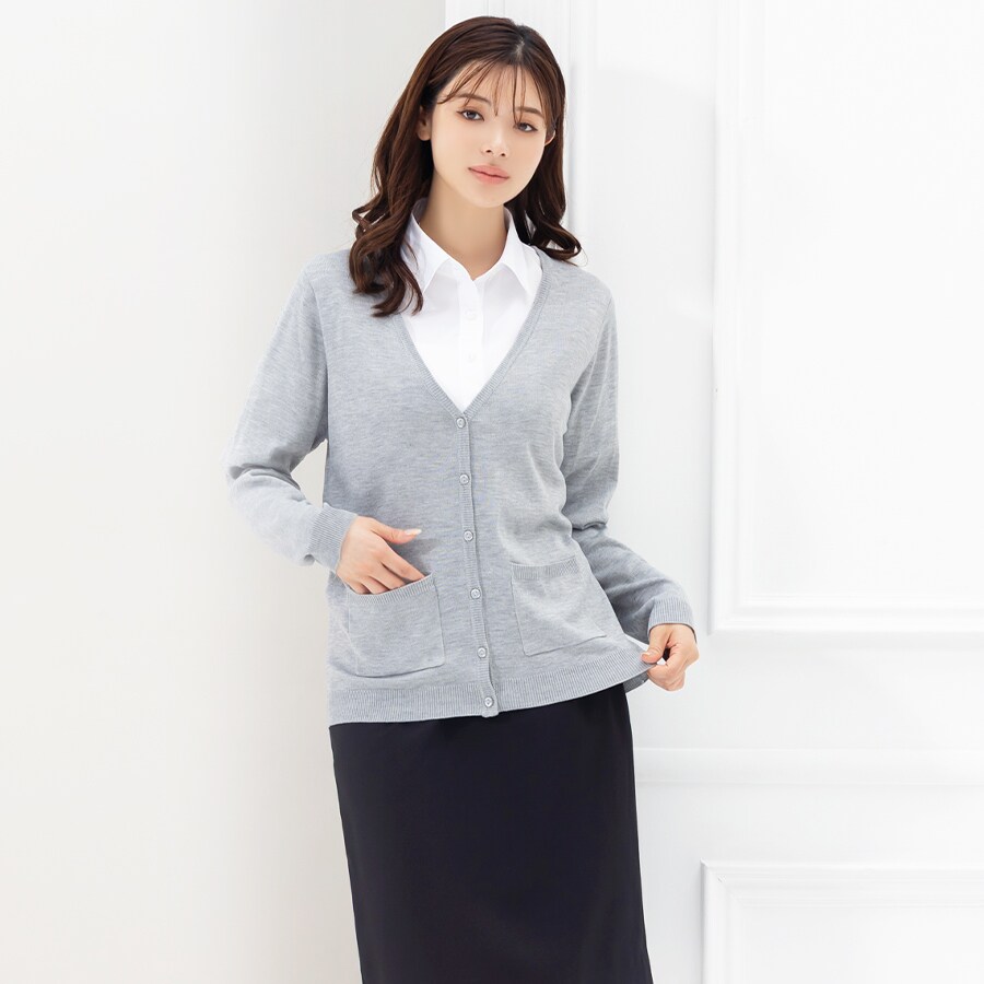 洗える / UVカット / 冷房対策 】 カーディガン 事務服 長袖 S～4L