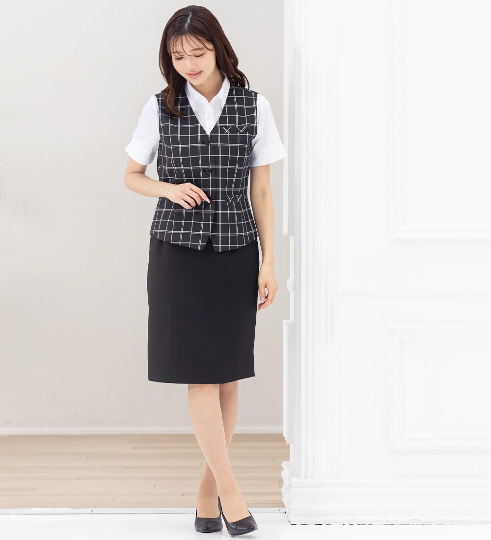 洗える / UVカット / 抗菌消臭】 事務服 ベストスーツ / Aライン