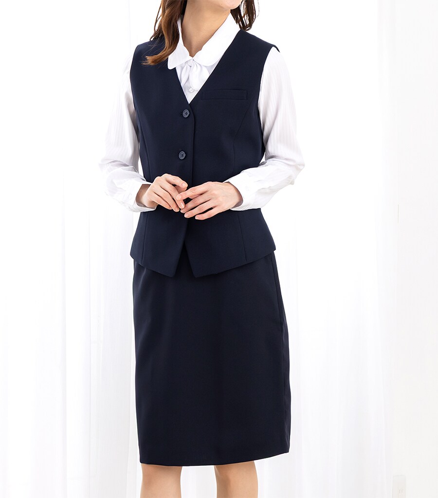 洗える / UVカット / 抗菌消臭】 事務服 ベストスーツ / Aライン 5～23