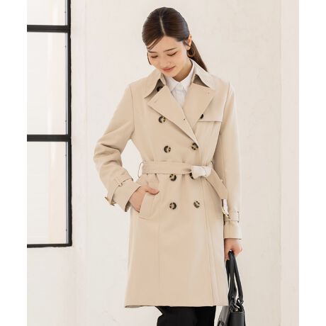 S～4L】ライナー付き トレンチコート レディース ロング 黒洗える  