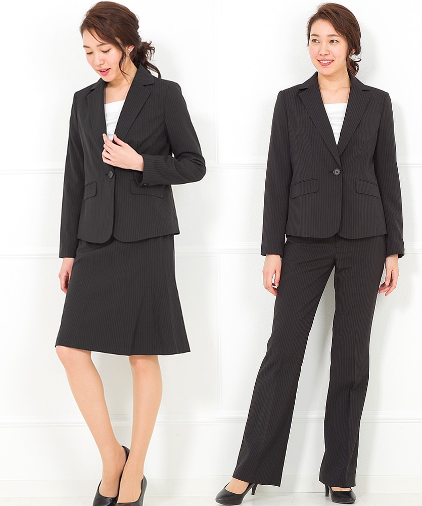 洗える】 スーツ ジャケット スカート パンツ 3点セット 5号～23号