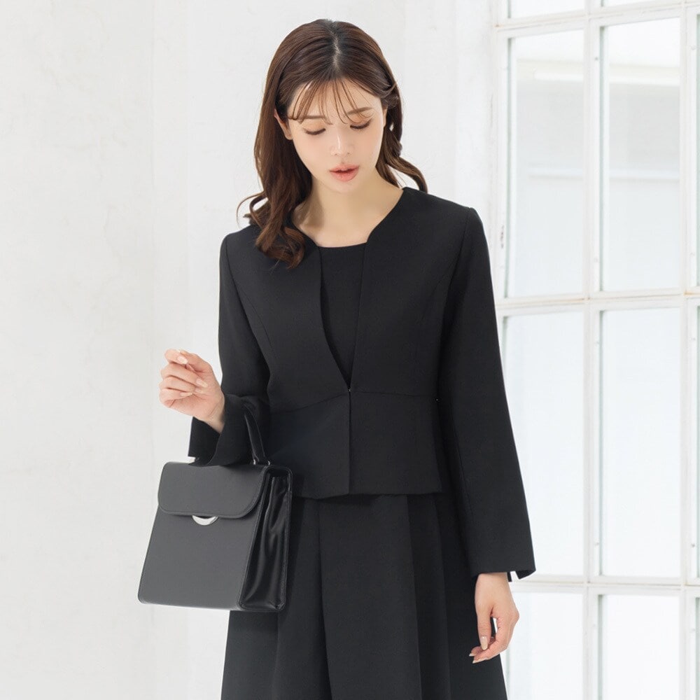 定番スーツ】ノーカラーツィードジャケット | インディヴィ(INDIVI