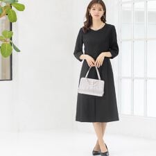 【洗える】 フォーマル フレア ワンピース レディース 体型カバー セレモニー　S～4L